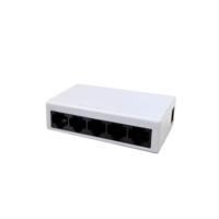 Cámara IP con IA, Switch Ethernet Rápido de 5 Puertos 10/100Mbps, Carcasa de Plástico, Plug and Play, de Escritorio, para Seguridad en el Hogar y CCTV