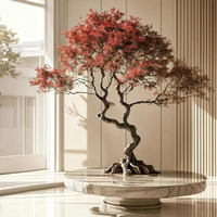 Arbre artificiel en pin et érable d'automne, fait main, 100 % aspect naturel, pour la décoration intérieure d'hôtels, restaurants et maisons