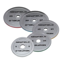 Disques de poids de musculation personnalisés en acier chromé 5 kg, calibrés, pour fitness et powerlifting, tolérances strictes ±10 g