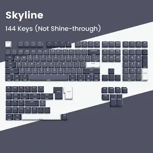 XVX Skyline Keyboard mekanik kustom PBT sublimasi pewarna 144 tombol unik tutup kunci profil rendah