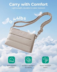 Borsa a Tracolla Media per <span class=keywords><strong>Donna</strong></span>, Borsa da Viaggio, Borsetta Imbottita da 4,3L con Scomparti RFID Bloccanti - Product Image 3