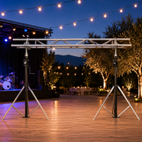 Support d'éclairage portable à manivelle 4,5 m avec barre en T courte de 0,6 m et pince pour éclairage, trépied réglable 60 kg pour DJ, scène, événements de mariage