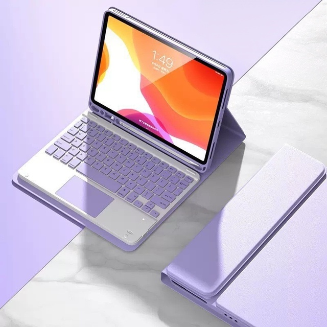 Slim Wireless Keyboard Case with Multi-Touch Trackpad and Pencil Holder for iPad Pro 13 / Air 13 Inch Tablets Protective Cover
