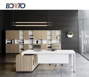 Escritorio de oficina en forma de L moderno y cómodo para Boss/Manager/CEO, muebles ejecutivos modulares convertibles, Mesa Ejecutiva de madera para - Product Image 1