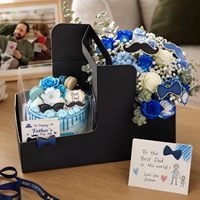 Coffret Cadeau Gâteau Fleur Fête des Mères Boîte à Fleurs Portable Transparente 4 Pouces Boîte à Desserts Saint-Valentin Vente en Gros