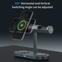 2025 Logo personnalisé multifonctionnel métal pliable universel rapide 5 en 1 magnétique sans fil charge support de Table de bureau 25W charge