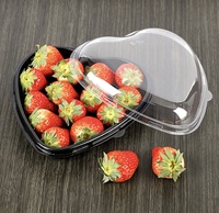 Food Grade Plastic Heldere Hartvorm Wegwerp Aardbei Bosbessen Voedselcontainer/Doos/Lade