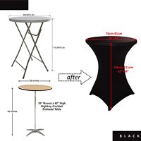 Housses de table rondes personnalisées en spandex tissé durable 80x110CM pour les fêtes et les événements en plein air