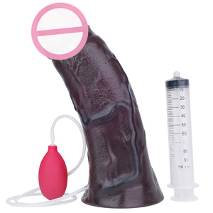 Dildo de silicona suave de doble capa de 12.4 pulgadas, pene grueso con ventosa, juguete sexual realista con eyaculación para uso anal y vaginal. - Product Image 3