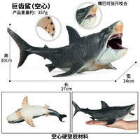 Jouet de requin mégalodon réaliste en PVC solide Zhiqu, modèle d'animal marin avec mâchoire mobile, jouets amusants sur le thème de la vie marine pour enfants