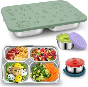 价格便宜厨房餐盘餐具套装带盖饭盒托盘儿童饭盒套装