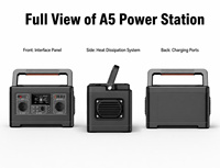 Station d'alimentation portable 500W 520Wh 220V avec prise EU, batterie lithium-ion, générateur solaire, alimentation de secours pour le camping et la maison