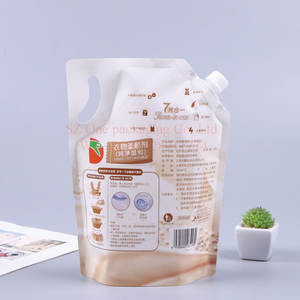 Impresión personalizada al por mayor 1 <span class=keywords><strong>litro</strong></span> 1000ml bolsa <span class=keywords><strong>de</strong></span> boquilla suavizante líquido plástico detergente en polvo bolsa <span class=keywords><strong>de</strong></span> embalaje - Product Image 2