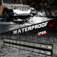 Barre lumineuse LED 4x4 496W, barre lumineuse LED pour toit de voiture 30 LED, barre lumineuse LED triple rangée blanche et jaune, barre lumineuse combinée pour éclairage tout-terrain