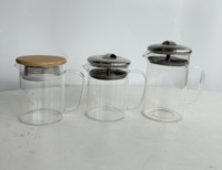 Ensemble de théière en verre borosilicate personnalisé 400 ml 650 ml, résistant à la chaleur, avec infuseur en acier inoxydable et couvercle, pour la maison et le bureau