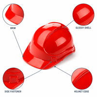 Casque de sécurité de chantier EN397 en HDPE, protection de la tête, casque de travail pour hommes, couleur personnalisée rouge, jaune, blanc