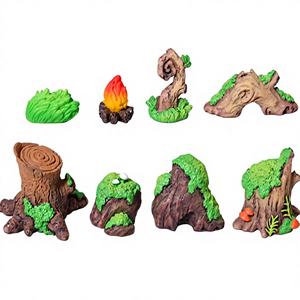 บอนไซบ้านตุ๊กตาต้นไม้สวนเทพนิยายรูปปั้นหินสีเขียวสำหรับแกะสลักแบบตอไม้ติดประตู<span class=keywords><strong>บ้าน</strong></span><span class=keywords><strong>รั้ว</strong></span>สะพานรูปแกะสลักสำหรับสะสม - Product Image 1