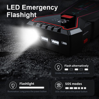 Démarreur de batterie de voiture d'urgence 6000 mAh avec lumière LED 80W et batterie externe portable pour téléphones portables et tablettes