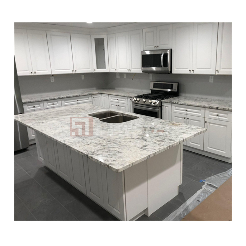 Пользовательские полированные гранитные столешницы Реки белые столешницы кухня ванная комната гранит столешница