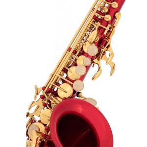 SEASOUND OEM <span class=keywords><strong>Saxofón</strong></span> Soprano Curvo Rojo de Alta Calidad y Bajo <span class=keywords><strong>Precio</strong></span>, Tono BB, Llaves Doradas, Estuche Plegable Impermeable JYSS100DRDL - Product Image 4