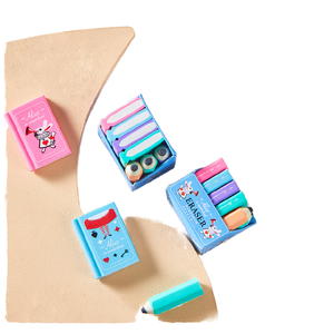 Set Penghapus Buku Pensil Kartun Kreatif untuk Siswa Sekolah, Menghapus Bekas dan Remah Karet - Product Image 1