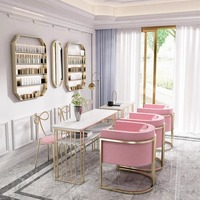 Ensemble de table de manucure multifonctionnelle de luxe nordique, double et simple, avec chaise, pour services de manucure