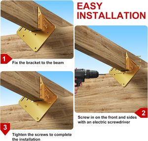 Clips de Acero Galvanizado Amarillo de 1.2 mm para Techos con 600 Tornillos para Conexiones de Viga a Pared, Travesaño y Estructuras de Madera - Product Image 4