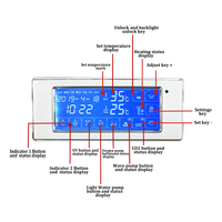 Prise intelligente de contrôle de température D1WY128 pour aquariums 500L, design rectangulaire en plastique, utilisation en salon, norme européenne, emballée