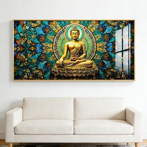 Nouvelle décoration murale, décoration de salon, art moderne, statue de Bouddha islamique, impression personnalisée, peinture en porcelaine 3D LED en cristal - Product Image 6
