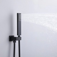 Robinet à cascade unique série eau chaude froide mural mitigeur finition noir mat laiton robinet mitigeur de baignoire mural