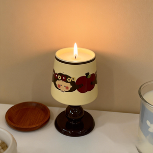 OEM Custom Cute Room Decor Candle <strong>Warmer</strong> Retro Ceramic Candle Holder Aromatic Scented Candle - Product Image 1