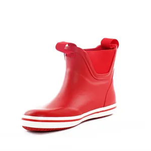 LAPPS Wholesale Factory Direct Red Girls Ankle Boots Raining Shoes Fishing Deck Boots For Gardening
