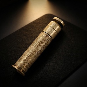 JIFENG JF-YD008 Regalo per Amanti delle Pipa, Stile Vintage, Design Personalizzato con Incisione, Resistente Tamper per Pipa in Metallo Ottone Satinato - Product Image 2