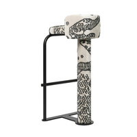 Tabouret de bar de style industriel rétro avec cadre en métal noir, tissu à motif tigre écologique et durable, tabouret de comptoir pour cafés, bars à domicile