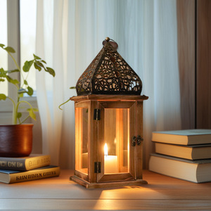 Linternas decorativas de bronce antiguo DAMAI, farolillos de velas de <span class=keywords><strong>Metal</strong></span> para eventos en interiores y exteriores, farol colgante de estilo de bodas - Product Image 3