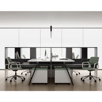 Ensemble de table de bureau en bois moderne de luxe bureau d'ordinateur de direction pour 4 personnes poste de travail modulaire pour le personnel