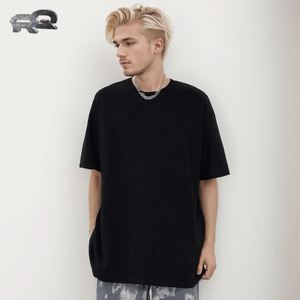 Camiseta Casual de Manga Corta para Hombre RQ, Primavera-Verano, 100% Algodón, 280 Gramos, Color Sólido, Estilo Urbano para Moda Urbana - Product Image 3