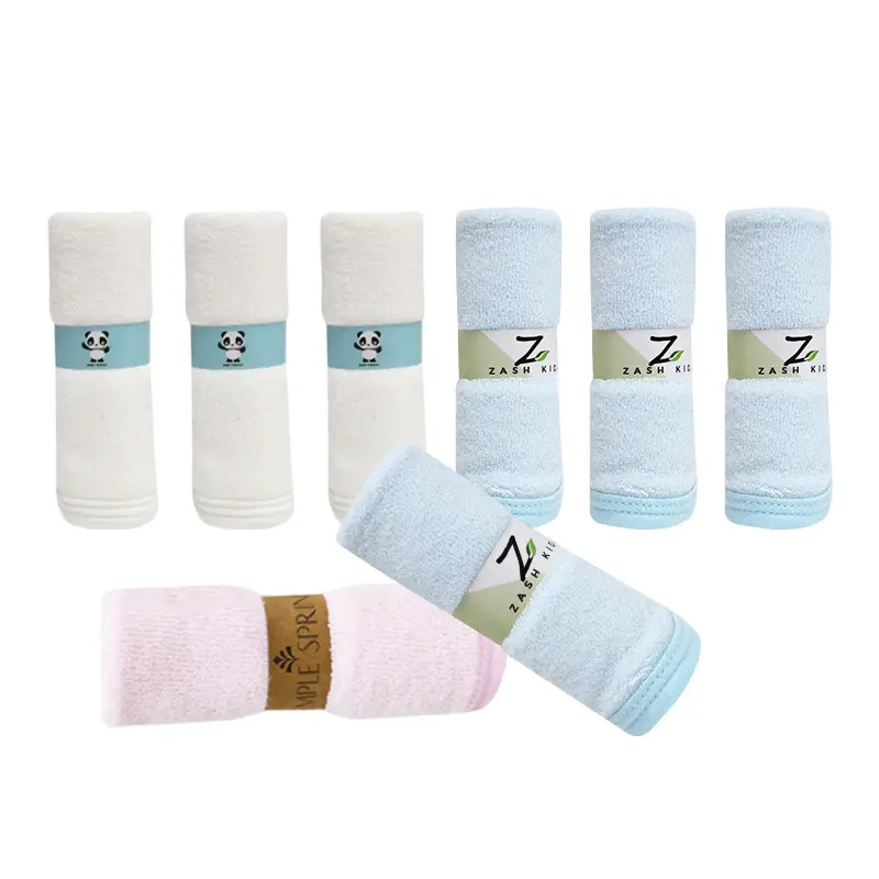 Wholesale By Manufacturer Bamboo Children Washcloth Towel Single Strip Kid Clean Face And Hand Towel