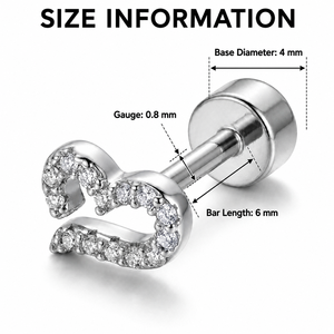 Vente en gros de clous de labret à dos plat en Titane G23 ASTM F136, pour cartilage, avec Zircone cubique argentée motif Cygne, Hypoallergéniques et Sans nickel - Product Image 5