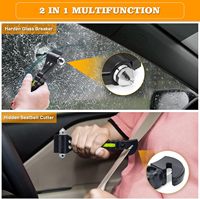 Brise-vitre de voiture Brise-vitre Coupe-ceinture de sécurité 2-en-1 Marteau de sécurité de voiture avec une seconde Marteau d'urgence pour vitre de voiture