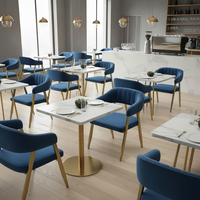 Combinaison table et chaises pour salon de thé, mobilier de restauration pour café, salon de desserts, snack-bar et restaurant de burgers