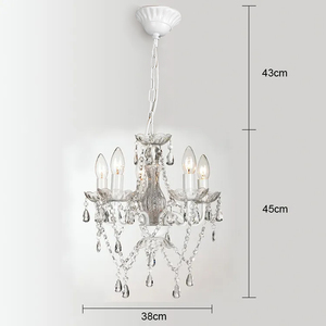 5 Lights Arms Wedding <strong>Hall</strong> Hanging Decoration <strong>White</strong> Crystal Chandelier Lighting Chain Hanging Bedroom Modern Chandelier - Product Image 5