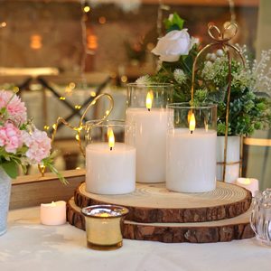 Nicro thiết kế mới Flameless điện tử <span class=keywords><strong>Luminous</strong></span> paraffin wax nightlight với cốc thủy tinh điều khiển từ xa pin Power LED nến - Product Image 5