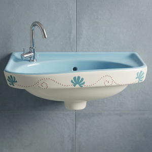 Lavabo de Cerámica de Piedra Natural Blue Print, Lavabo de Pared para Baño, Lavamanos para Hotel, Proyecto Comercial, Venta al por Mayor - Product Image 2