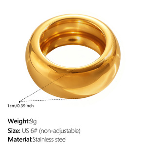 Anillo de Cóctel de Acero Inoxidable Chapado en Oro, Talla US 6, No Ajustable, Joyería Moderna Unisex para Uso Diario - Product Image 3