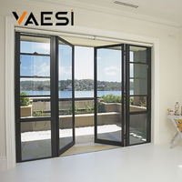 Porte à battants en aluminium moderne avec vitrage clair pour une utilisation extérieure dans les appartements, les parcs, les caves à vin