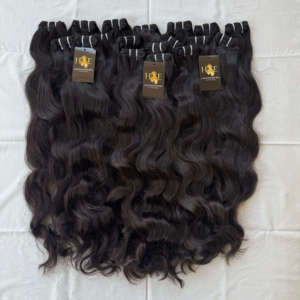 Paquetes de cabello virgen indio crudo sin procesar con cierre Hd, paquetes de cabello humano Deepwave, cabello brasileño crudo - Product Image 1