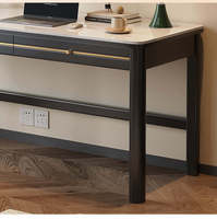 Bureau d'ordinateur portable/table d'étude moderne en bois de chêne massif et console sculptée à la main chinoise avec tiroir, durable