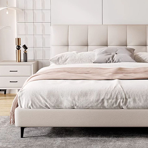 Juego de Muebles de Dormitorio Completo con <span class=keywords><strong>Cama</strong></span> Doble Moderna de Lujo y Cabecero Acolchado Suave <span class=keywords><strong>Estilo</strong></span> Princesa con Almacenamiento - Product Image 6