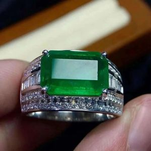 Xinfly Custom Pure 18k Gold Large Gemstone Natural <b>Emerald</b> Stone Diamond <b>Ring</b> for <b>Men</b> - Product Image 3